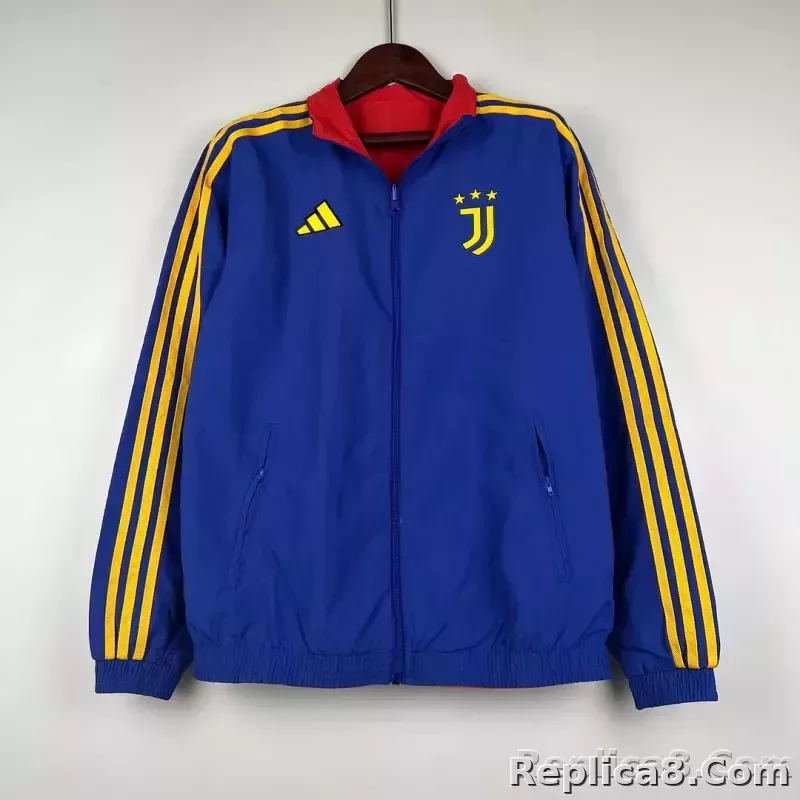 2023-2024 Juventus Reversible Windbreaker（Blue-red）Soccer Jersey 1:1 Thai Quality - detail