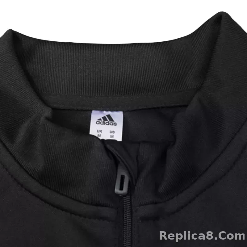 Kids Juventus Zipper Sweatshirt Kit(Top+Pants) Black 2023/24 - detail