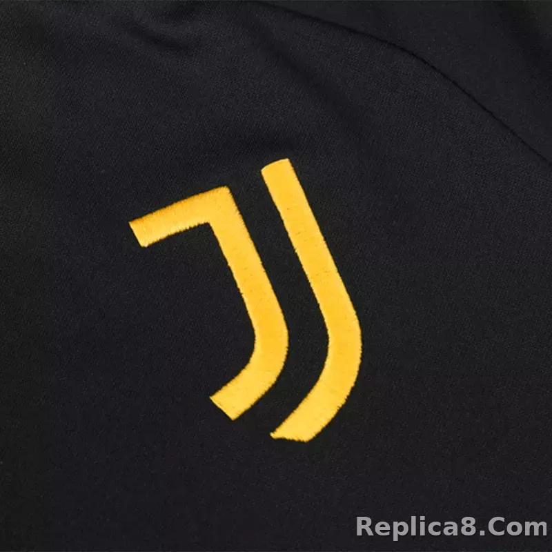 Juventus Zipper Sweatshirt Kit(Top+Pants) Black 2023/24 - detail