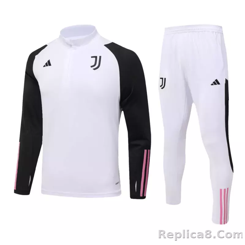 Juventus Zipper Sweatshirt Kit(Top+Pants) White 2023/24 - detail