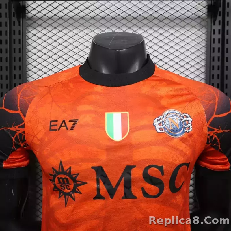 25-26 SSC Napoli Halloween Match Shirt Red - detail