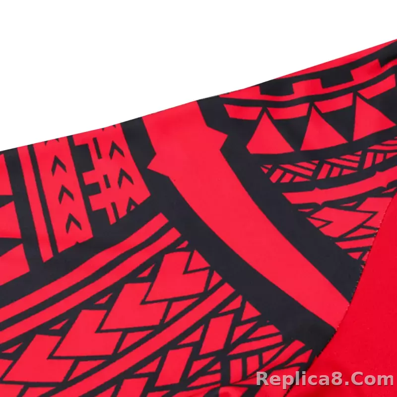Kids Napoli Zipper Sweatshirt Kit(Top+Pants) Red 2023/24 - detail