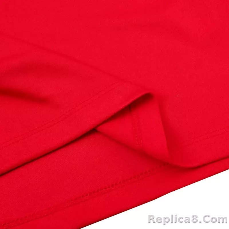 Kids Napoli Zipper Sweatshirt Kit(Top+Pants) Red 2023/24 - detail