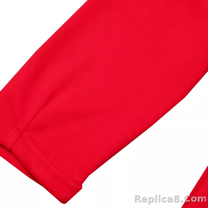 Kids Napoli Zipper Sweatshirt Kit(Top+Pants) Red 2023/24 - detail