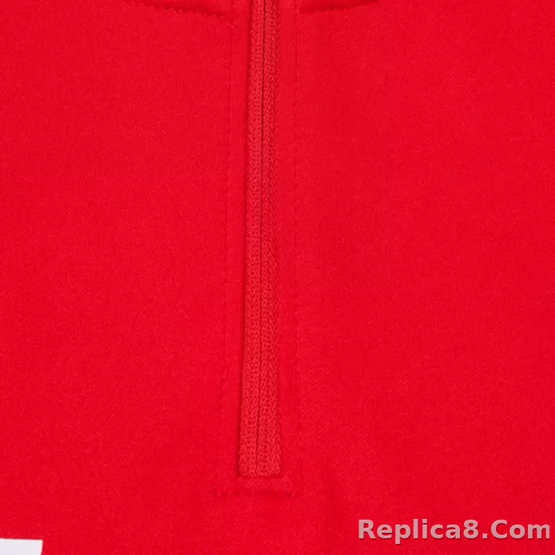 Kids Napoli Zipper Sweatshirt Kit(Top+Pants) Red 2023/24 - detail