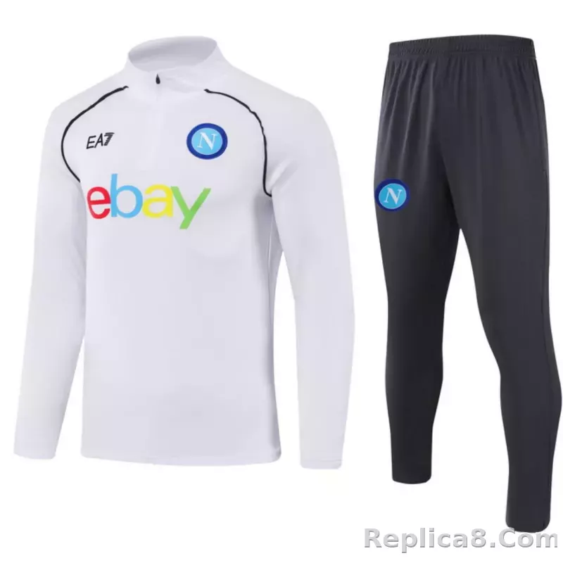 Napoli Zipper Sweatshirt Kit(Top+Pants) White 2023/24