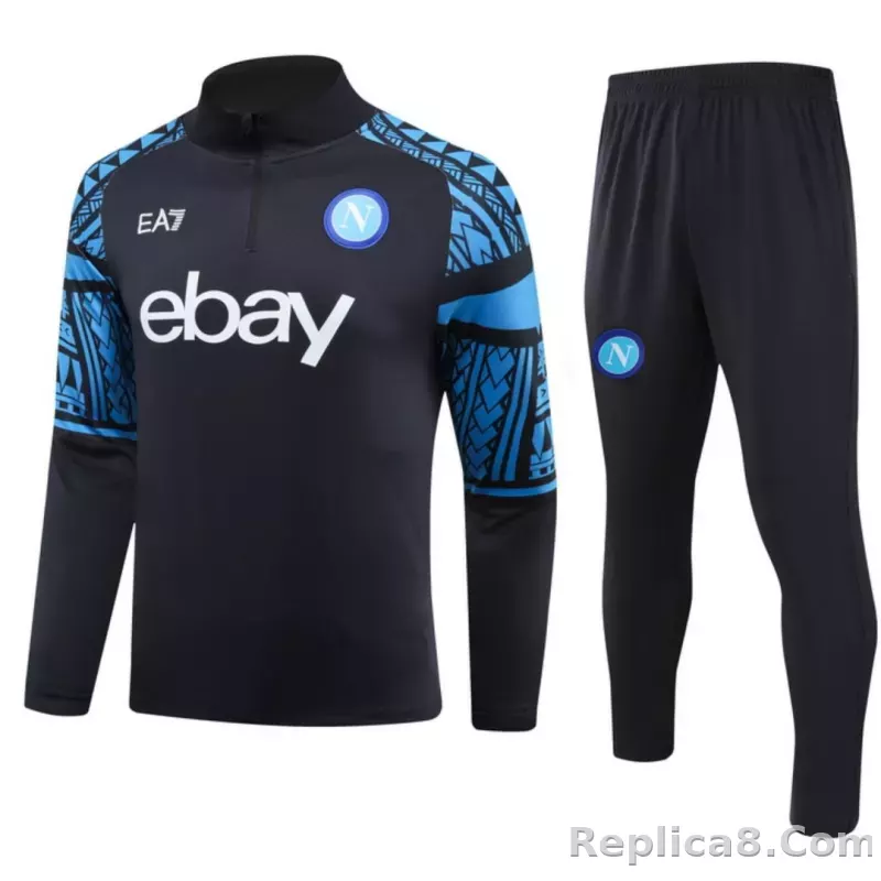 Napoli Zipper Sweatshirt Kit(Top+Pants) Navy 2023/24