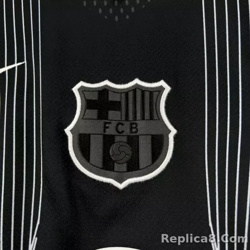 25-26 Barcelona Black Special Edition Soccer Shirt - detail