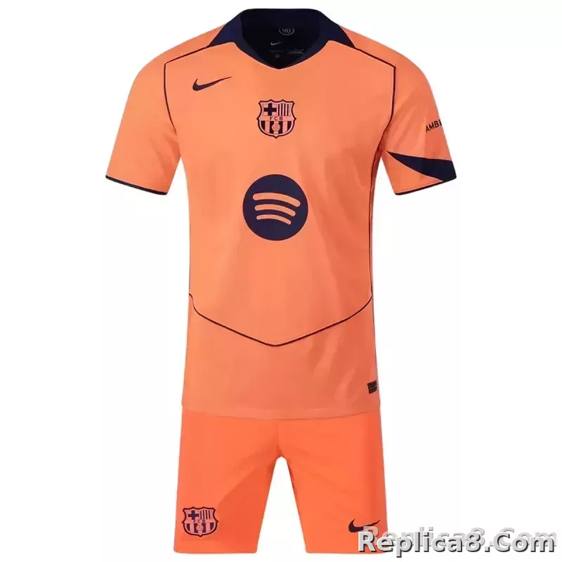 25-26 Barcelona Third Away Soccer Kids Kit Jersey+Shorts