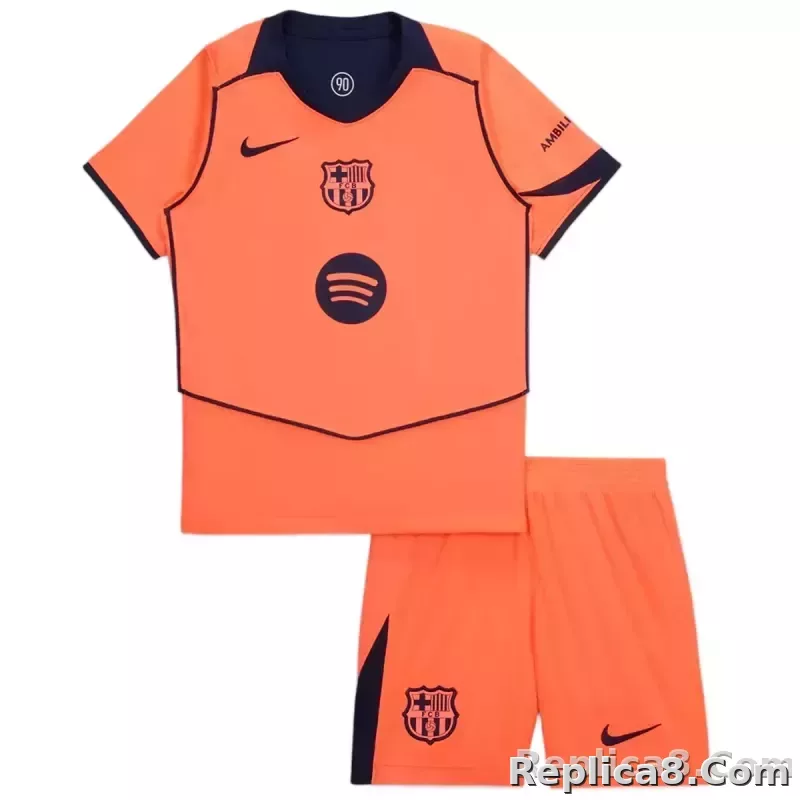 25-26 Barcelona Third Away Soccer Kids Kit Jersey+Shorts - detail