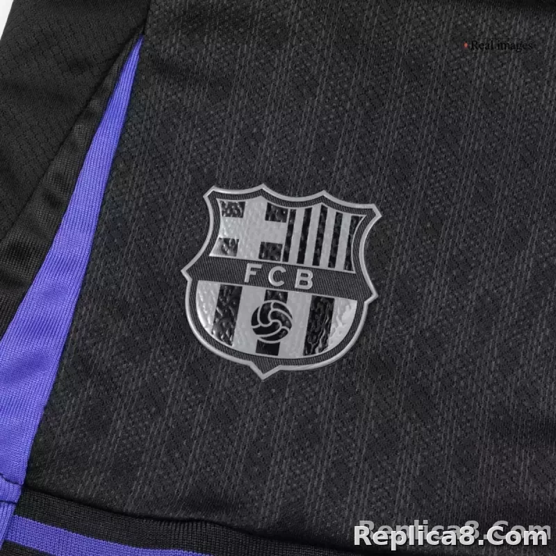 25-26 Barcelona Away Soccer Full Kids Kit Jersey+Shorts+Socks - detail