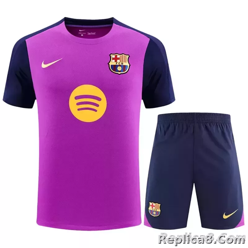 25-26 Barcelona Pre-match Training Soccer Kit Jersey+Shorts