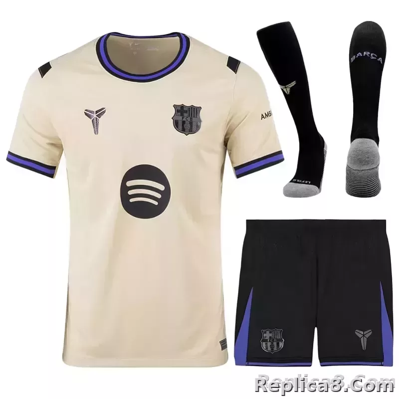 25-26 Barcelona Away Soccer Full Kit Jersey+Shorts