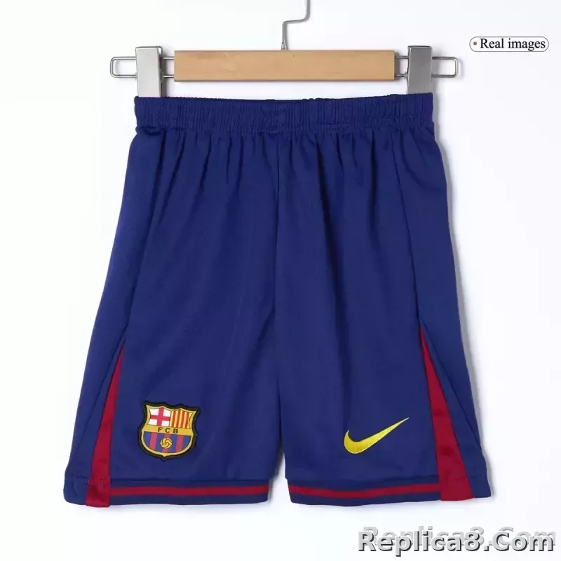 25-26 Barcelona Red Blue Home Soccer Full Kids Kit Jersey+Shorts+Socks - detail