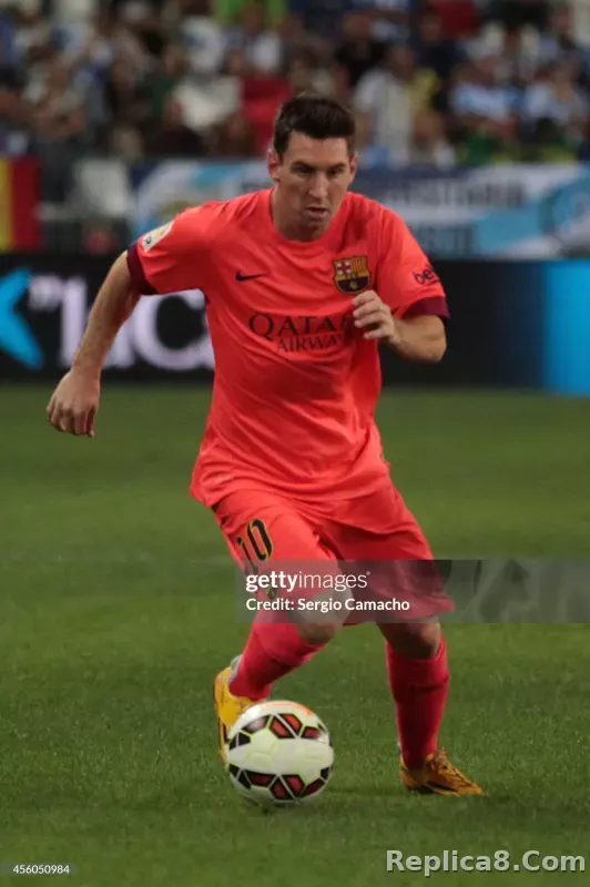 14-15 Barcelona Away Retro Jersey Player Version Pink - detail