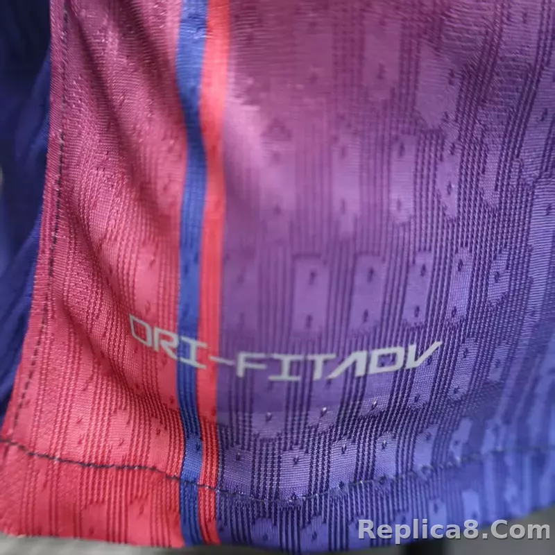 25-26 Barcelona Red Blue Home Soccer Jersey Long Sleeve - detail