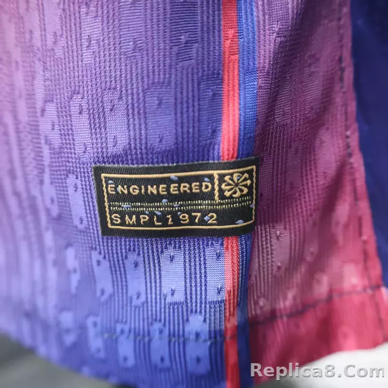 25-26 Barcelona Red Blue Home Soccer Jersey Long Sleeve - detail