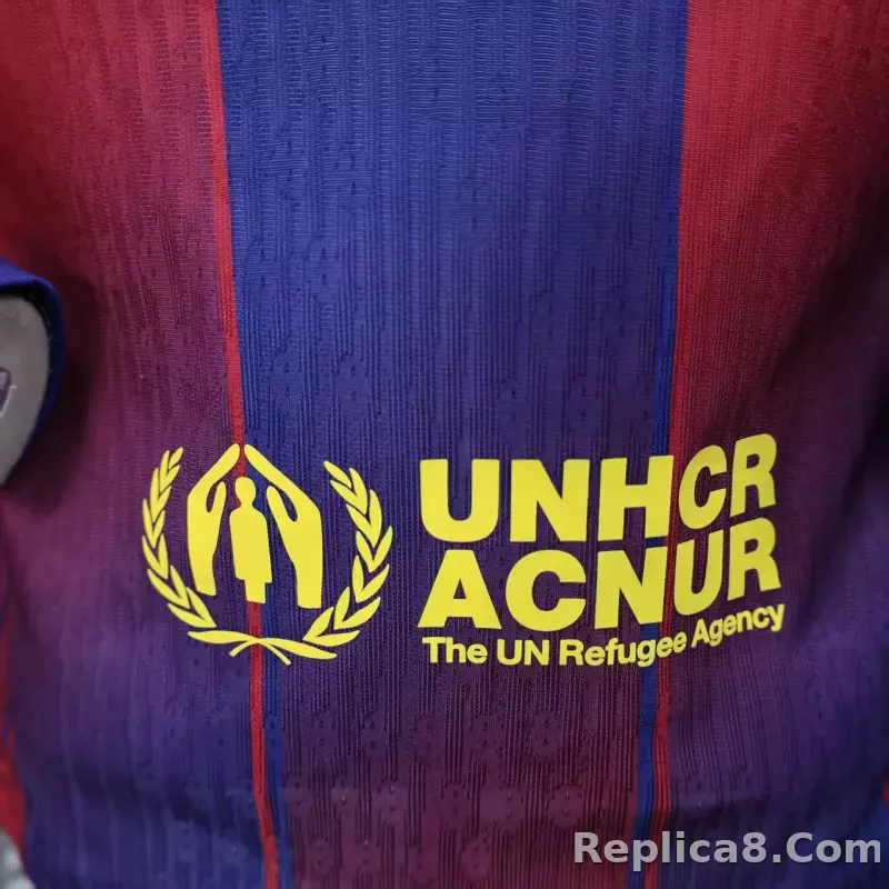 25-26 Barcelona Red Blue Home Soccer Jersey Long Sleeve - detail