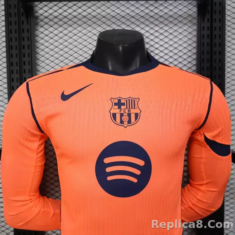 25-26 Barcelona Third Away Player Version Soccer Jersey Long Sleeve - detail