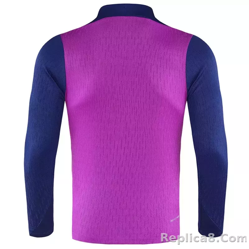 25-26 Barcelona 1/4 Zipper Sweat Kit(Top+Pants) Purple - detail