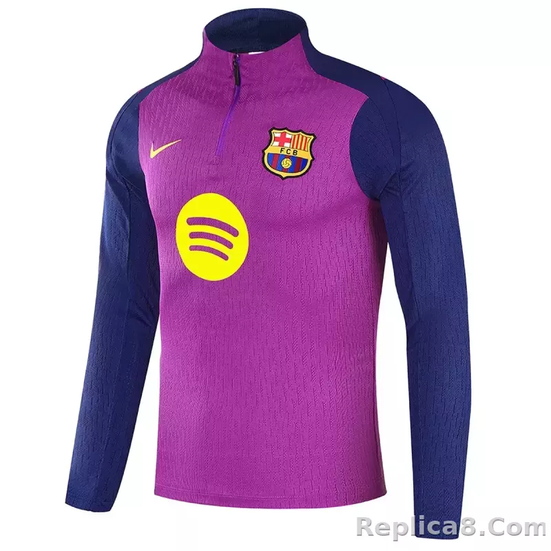25-26 Barcelona 1/4 Zipper Sweat Kit(Top+Pants) Purple - detail