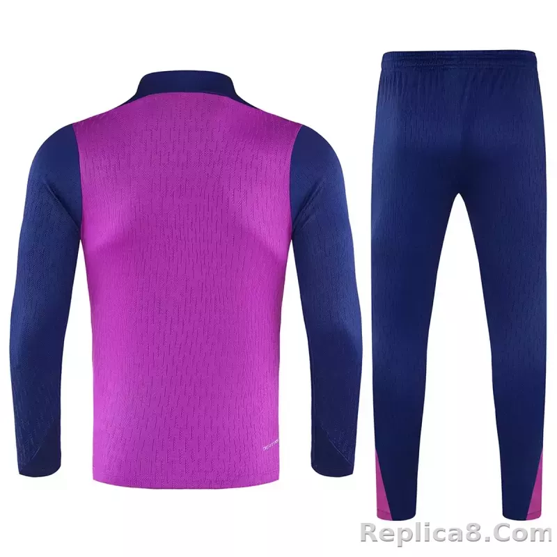 25-26 Barcelona 1/4 Zipper Sweat Kit(Top+Pants) Purple - detail