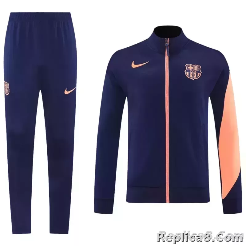 25-26 Barcelona Training Tracksuit Kit(Jacket+Pants) Navy&Orange