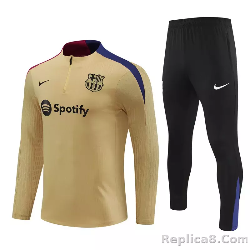 24-25 Barcelona Long Sleeve Gold Training Suit Football Shirts