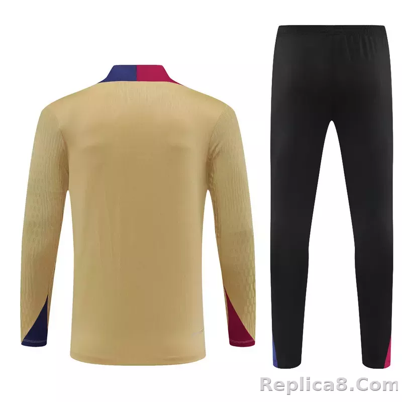 24-25 Barcelona Long Sleeve Gold Training Suit Football Shirts - detail