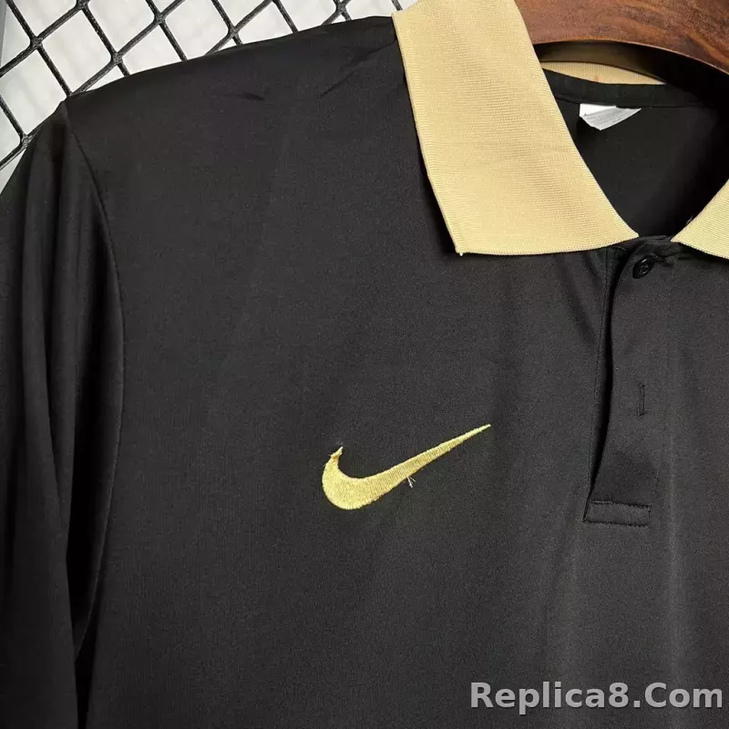 24-25 Barcelona Special Black Polo Soccer Jersey - detail