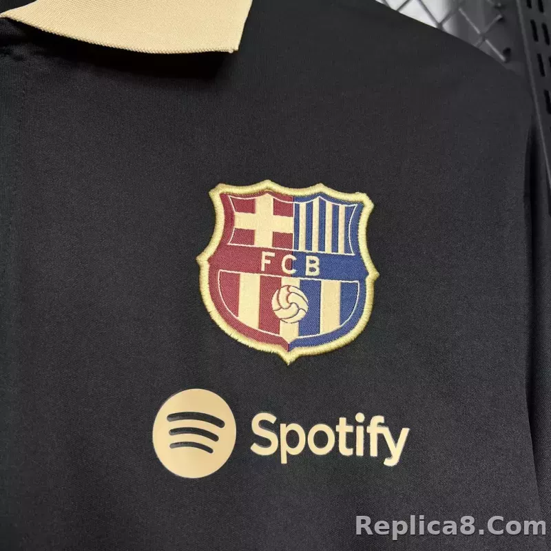 24-25 Barcelona Special Black Polo Soccer Jersey - detail