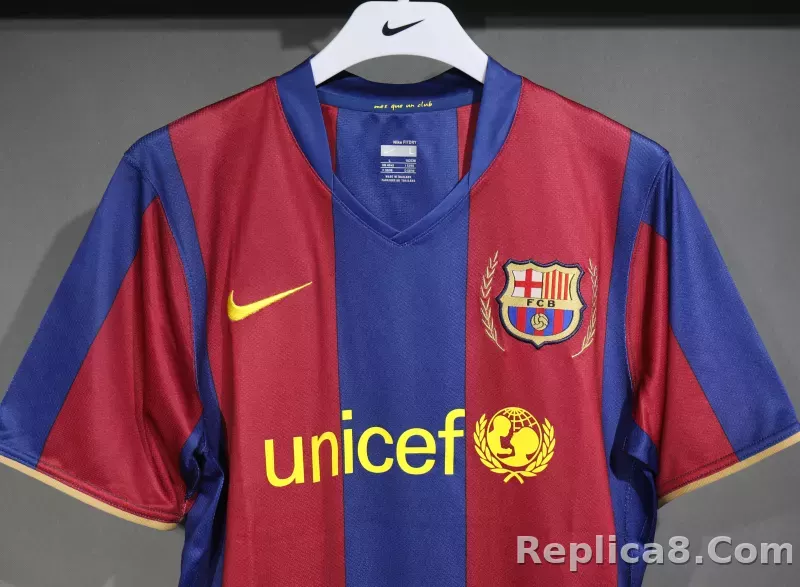 07-08 Barcelona Home Retro Jersey Player Edition - detail
