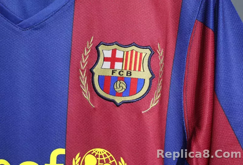 07-08 Barcelona Home Retro Jersey Player Edition - detail
