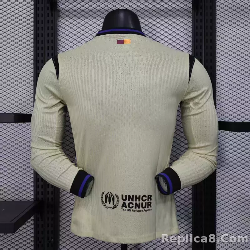 25-26 Barcelona Away Player Version Soccer Jersey Long Sleeve - detail