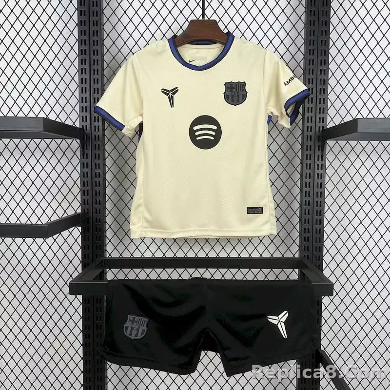 25-26 Barcelona Away Soccer Kids Kit Jersey+Shorts