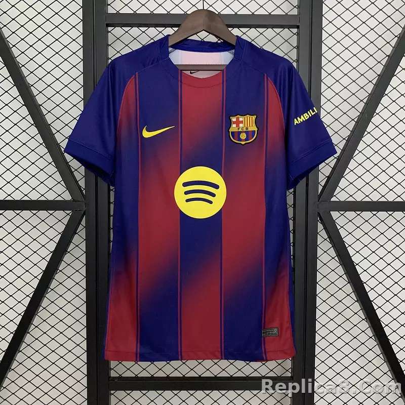 25-26 Barcelona Red Blue Home Soccer Jersey