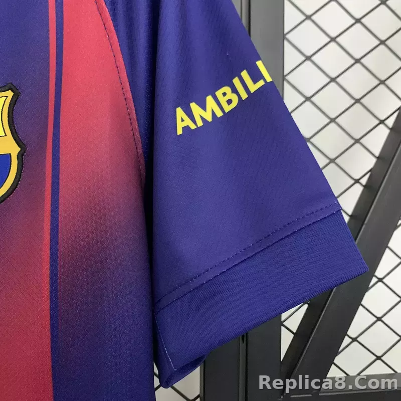 25-26 Barcelona Red Blue Home Soccer Jersey - detail