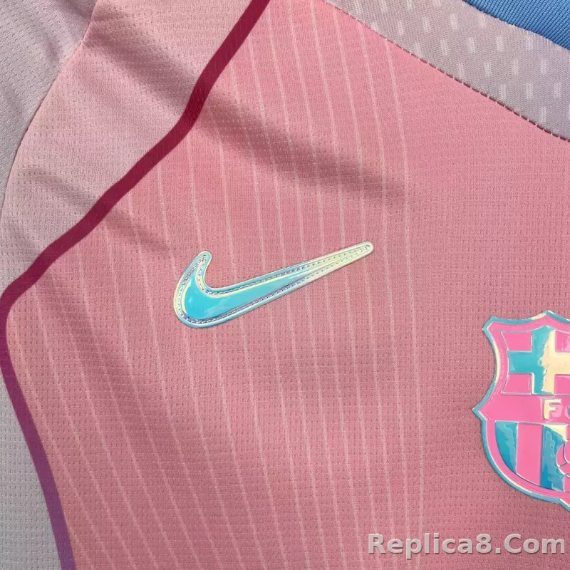25-26 Barcelona Special Edition Pink Soccer Jersey - detail