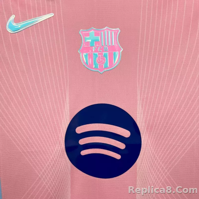 25-26 Barcelona Special Edition Pink Soccer Jersey - detail