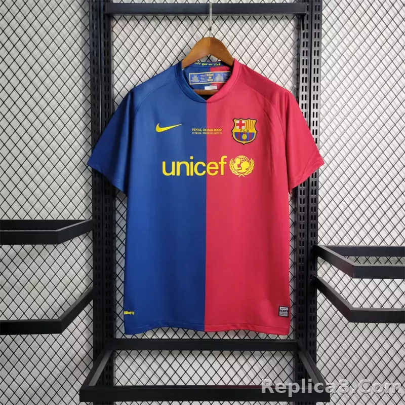 08-09 Barcelona UCL Final Retro Home Jersey - detail