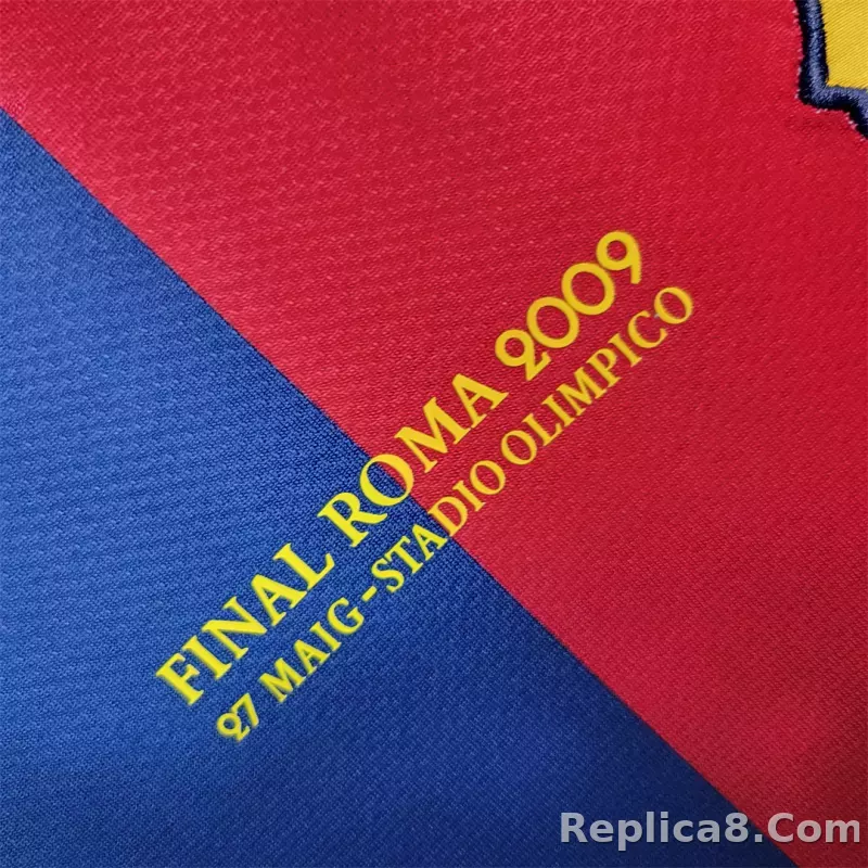 08-09 Barcelona UCL Final Retro Home Jersey - detail