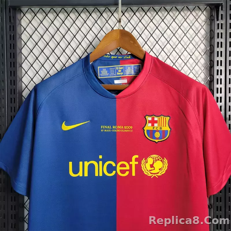 08-09 Barcelona UCL Final Retro Home Jersey - detail