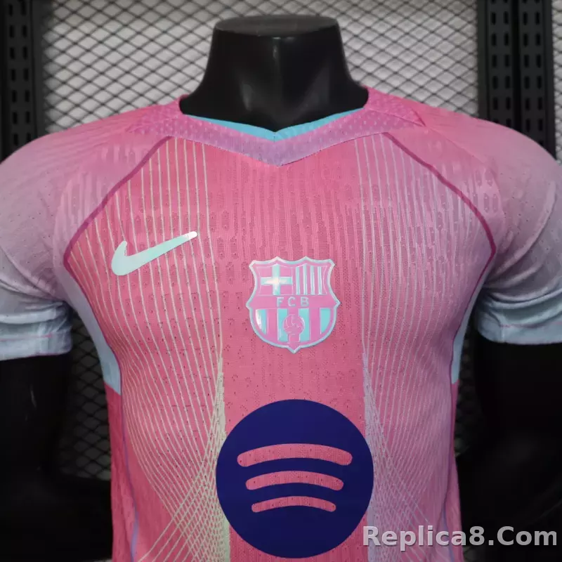 25-26 Barcelona Pink Special Edition Player Version Soccer Jersey - detail