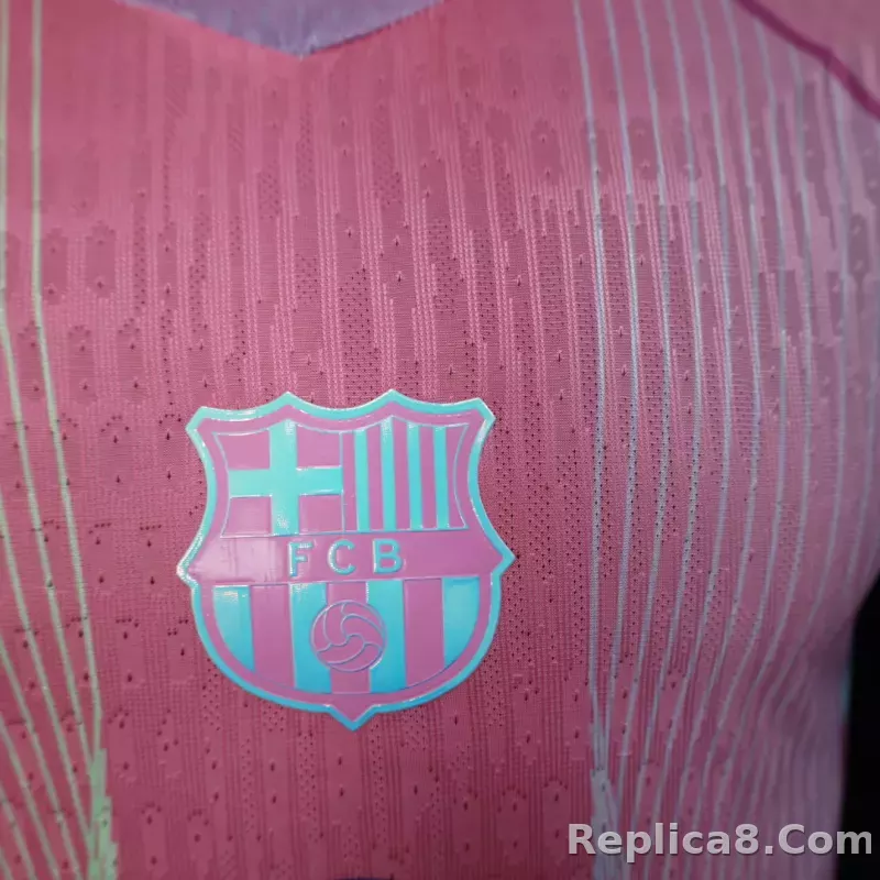 25-26 Barcelona Pink Special Edition Player Version Soccer Jersey - detail