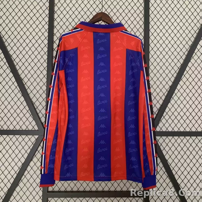 96-97 Barcelona Home Retro Jersey Long Sleeve - detail