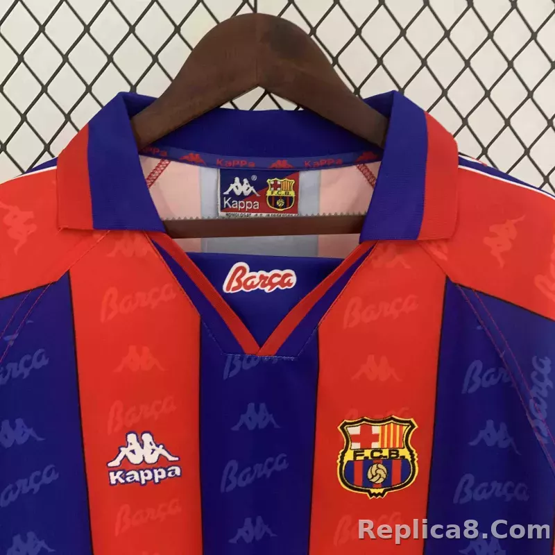 96-97 Barcelona Home Retro Jersey Long Sleeve - detail