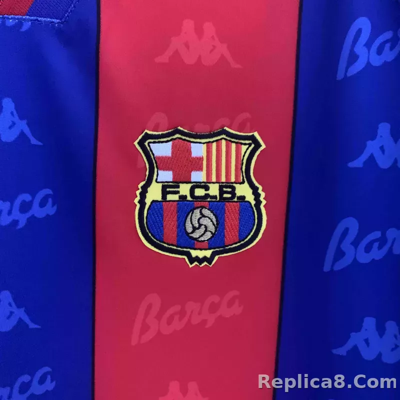 96-97 Barcelona Home Retro Jersey Long Sleeve - detail