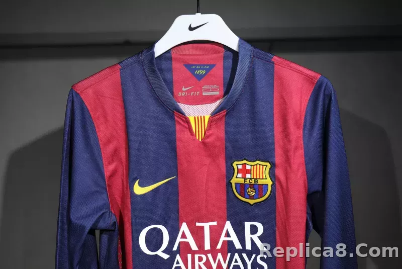 14-15 Barcelona Home Retro Jersey Player Version Long Sleeve - detail