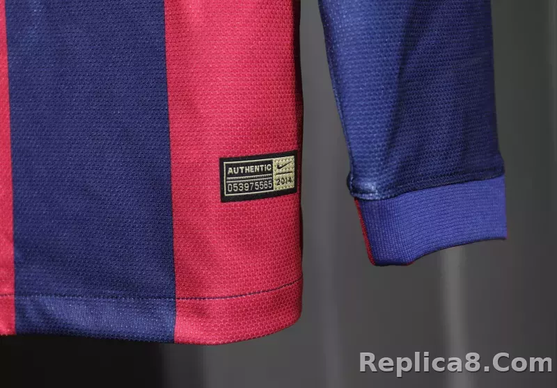 14-15 Barcelona Home Retro Jersey Player Version Long Sleeve - detail