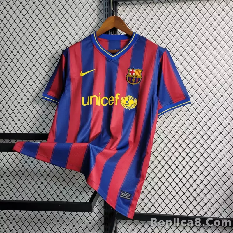 09-10 Barcelona Home Retro Jersey - detail